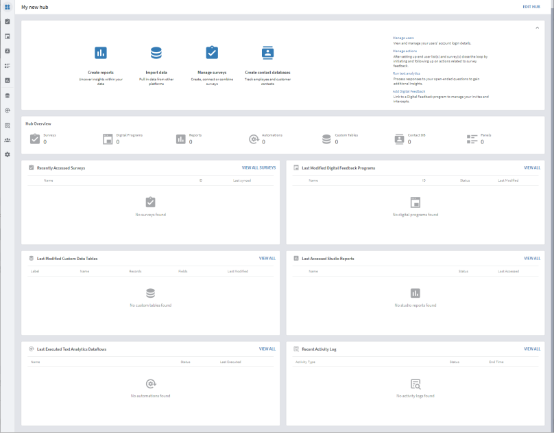 The Hub Designer page